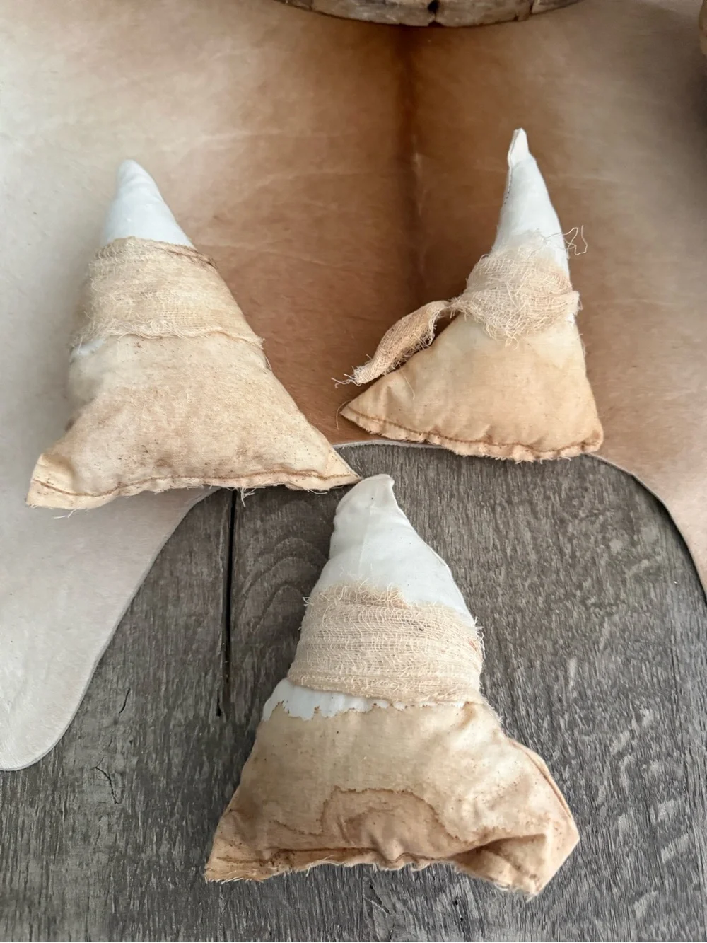Hand Crafted Primitive Rustic Cream and Tan Candy Corn Set